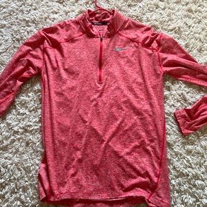 Nike running 1/4 zip salmon colored medium drifit
